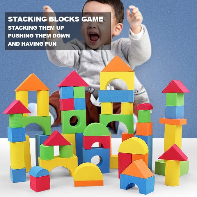 Pairez Toys Foam Building Blocks for Toddlers 2-4, 41PCS EVA Soft Blocks | Baby Bath Foam Toy Set, Stacking Blocks, Early Learning Construction Toys & Gifts for Kids, Boys & Girls 18+ Months