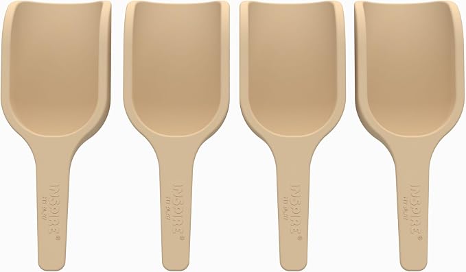 4 x Natural Mini Scoops for Messy Play | Kids Silicone Sensory Scoops | Kids Scoops Sensory Play | Messy Play Mud Kitchen Accessories | Suitable for 10 Months Plus | Tuff Tray Accessories