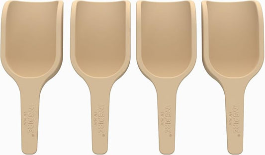 4 x Natural Mini Scoops for Messy Play | Kids Silicone Sensory Scoops | Kids Scoops Sensory Play | Messy Play Mud Kitchen Accessories | Suitable for 10 Months Plus | Tuff Tray Accessories