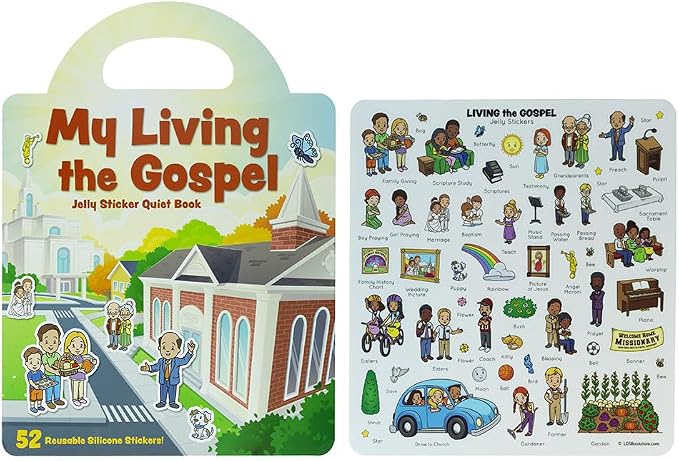 My Living The Gospel Jelly Sticker Quiet Book with Reusable Silicone Stickers for Toddlers and Preschoolers, Church Quiet Entertainment, Board Book