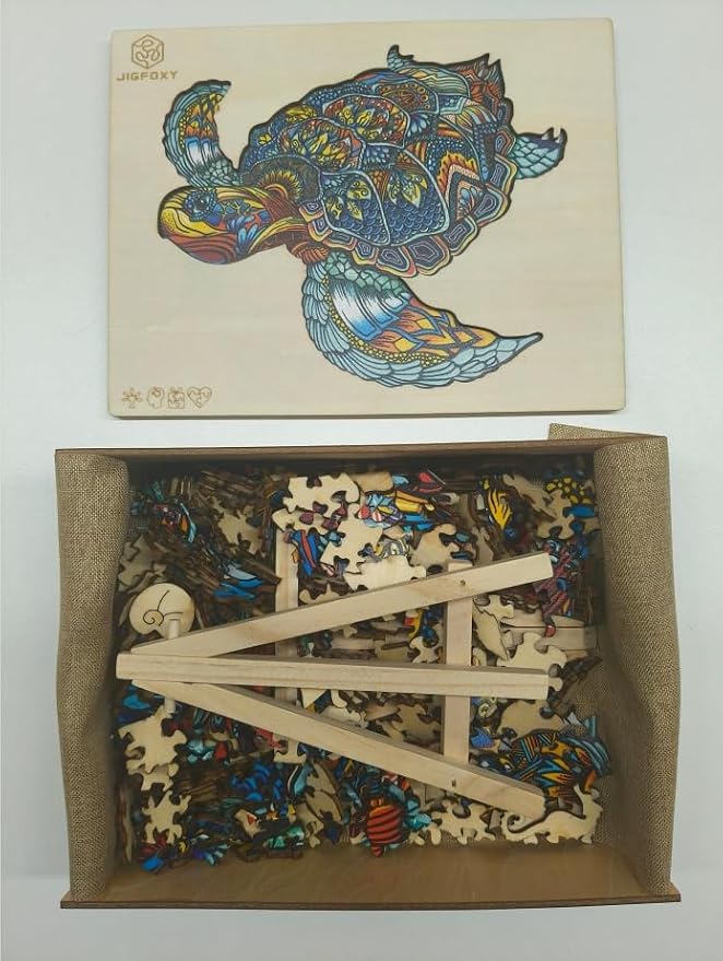 Jigfoxy Wooden Puzzles for Adults, Sea Turtle Wooden Jigsaw Puzzles,Unique Animal Shape Puzzles, Christmas Thanksgiving Gifts for Family Turtle Lover(XL-22.8 * 19.3in-568pcs)