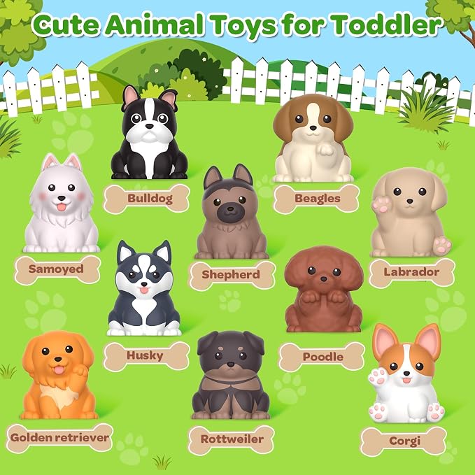 Letapapa Toddler Toys for 1-3 Year Old, Montessori Toys Themed Dog for Baby | Educational Counting, Matching & Sorting Toys Activities, Christmas Birthday Gifts for Baby Boy Girl 12-18M Fine Motor Skills