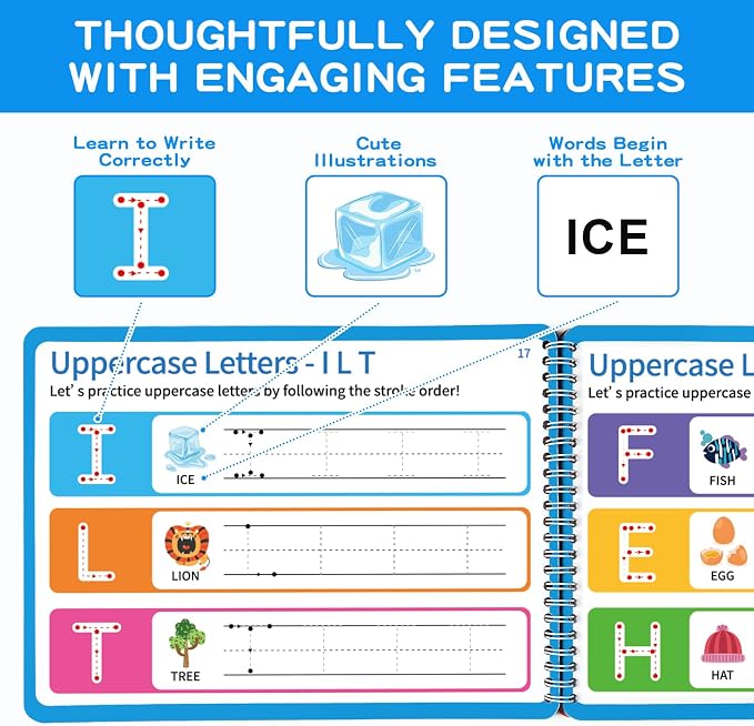 Preschool Learning Activities, Tracing Books for Kids Ages 3+, Toddler Handwriting Practice, Letter Tracing for Kids, Preschool Kindergarten Workbooks 3+, Learning Books for 3+ Years Old