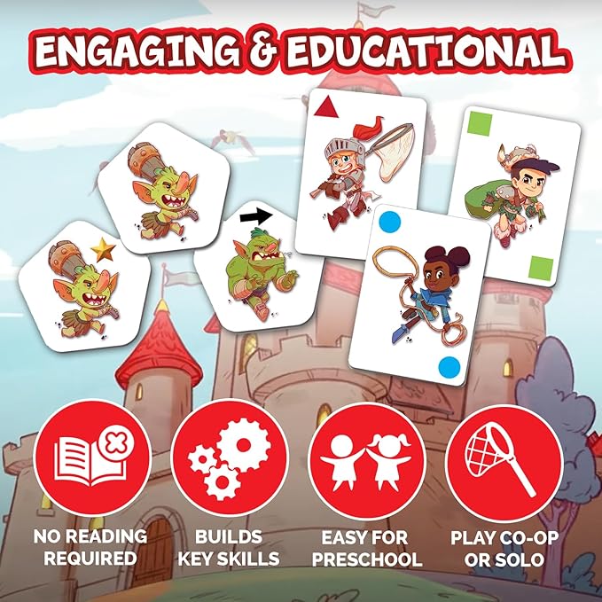 Fireside Games My First Castle Panic Fantasy Board Game | Ages 4+, Cooperative gameplay, Preschool friendly, Color matching, Family game night, Fantasy adventure