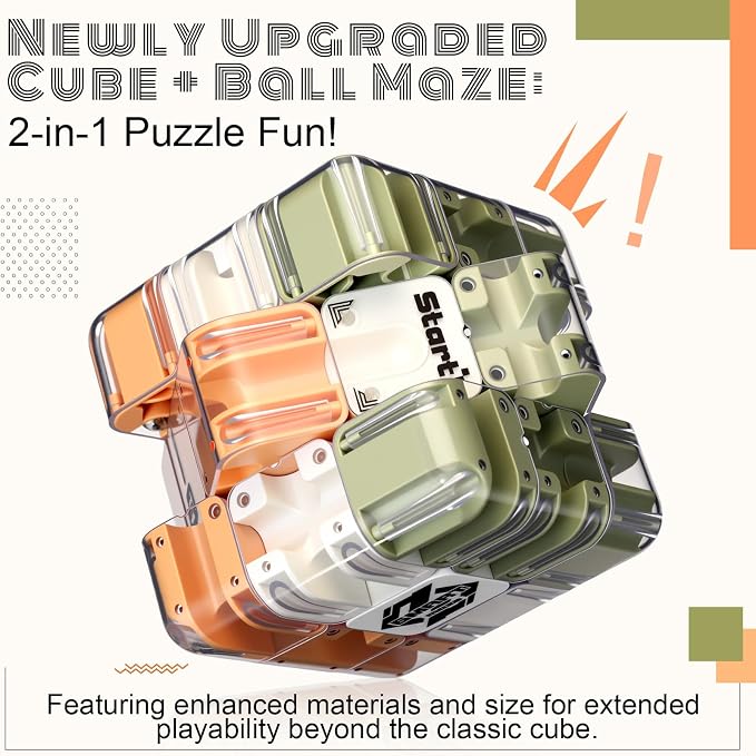 1 Set 3D Maze Cube Puzzle for Kids Labyrinth Puzzle Brain Teaser Cube with Gift Bag Greeting Card Sticker Education Sensory Toys Logical Thinking Birthday Gifts Adults Color Matched Game