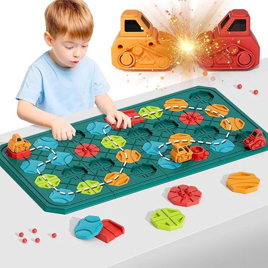 burgkidz Montessori STEM Toys for Kids: Logical Road Builder Board Game | 180+ Brain Teaser Puzzles on 8 Mega Boards - Develops Logic Skills for Preschoolers - Montessori Gifts for Boys Ages 3-8