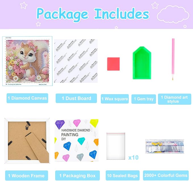 Nardoll Diamond Art Kits - Arts and Crafts - Diamond Art Painting with Wooden Frame - GEM Art for Girls Boys Adults Beginners Home Wall Decor Gifts