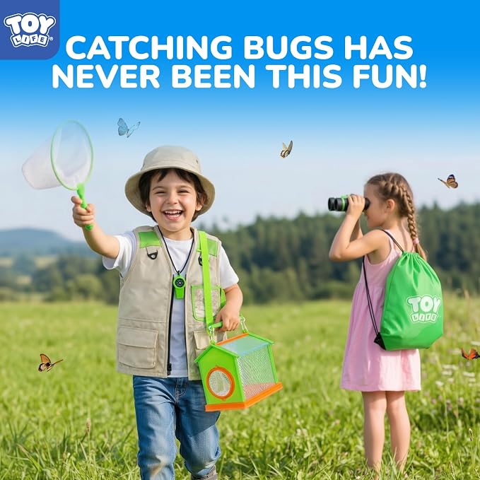 TOY Life Kids Explorer Kit with Bug Catcher for Kids, Bug Catching Kit with Bug Toys, Kid Safari Vest & Hat, Compass, Binoculars, Magnifying Glass, Educational Outdoor Toys Boys Kid Adventure Kit