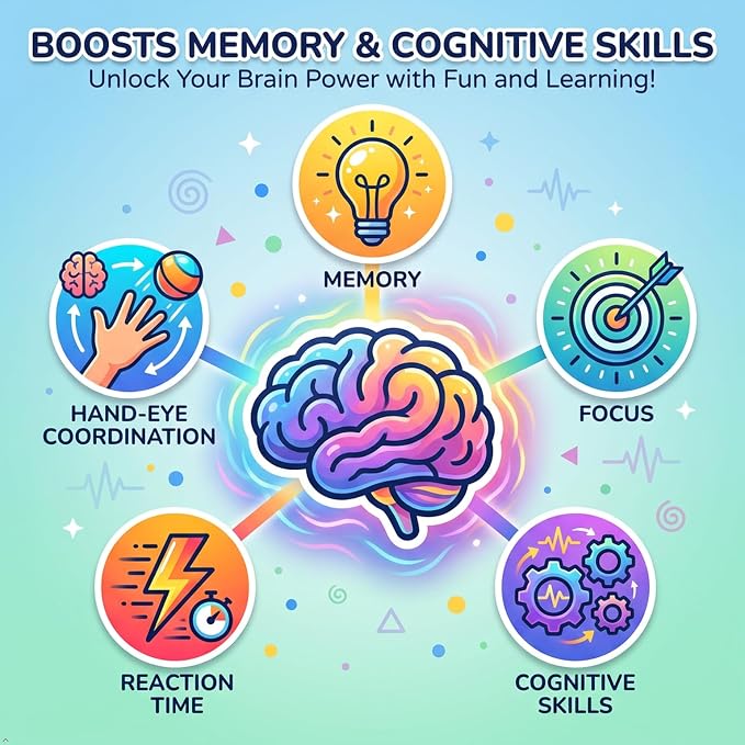 FLASHDASH Flashing Cube Electronic Memory and Brain Game - 4-in-1 Handheld Stem Toys for Kids - Cool Gadgets, Games for Boys and Girls - Fun Family Game for Kids Ages 6-12 - Educational Gift Toy