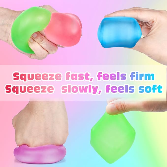 VISCOO 4 Pack Stress Cube,Slow Rising Cube Stress Balls for Adults Kids | Sensory Fidget Toy for Anxiety Relief, Square Shape Cube Squishy for Classroom Prizes, Squishy Balls for Party Favors