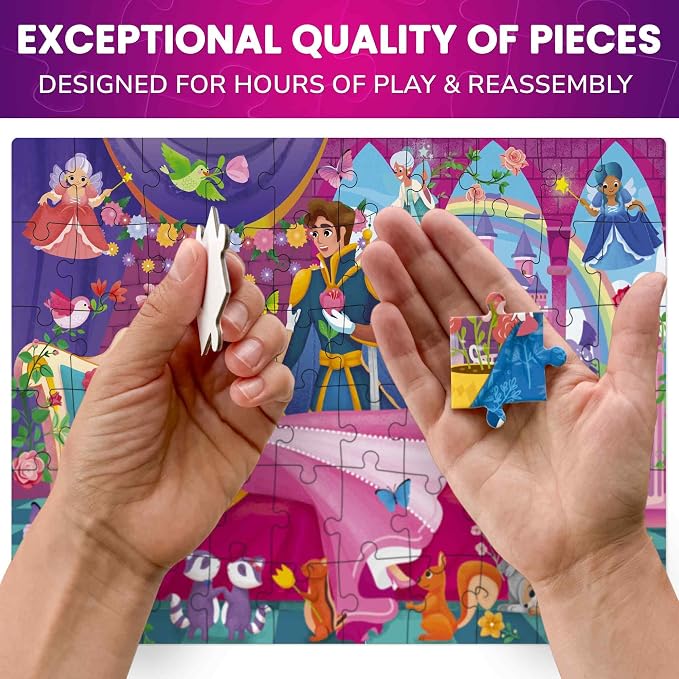 60 Piece Puzzles for Kids Ages 4-6 - 4 Jigsaw Toddler Puzzles Ages 3-5 | Fairy Tale Jigsaw Puzzles for Kids - FSC Certified - Educational Learning Toys - Gift for 5 Year Olds