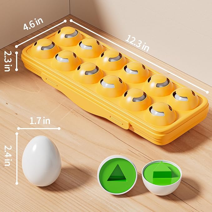 JUKUDAHU Matched Eggs Toys for 18M+ Year Old - Shape Color Sorting Games | Kids Easter Eggs, Sensory Toys, Preschool Educational Toy, Gifts for Boys and Girls 2+