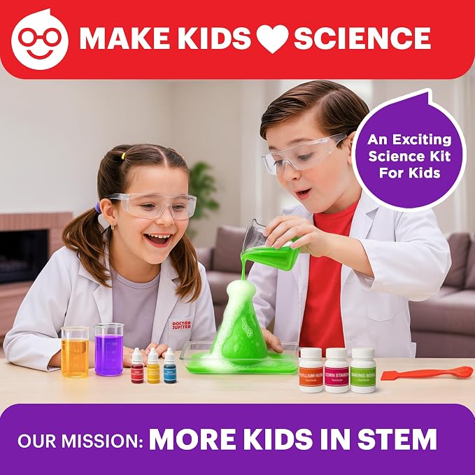 Doctor Jupiter My First Science Experiments Kit for Kids Ages 4+ | Birthday Gift Ideas for Boys & Girls 4, 5, 6, 7, 8 Year Olds, Science Kits for Kids Ages 5-7, STEM Educational Toys