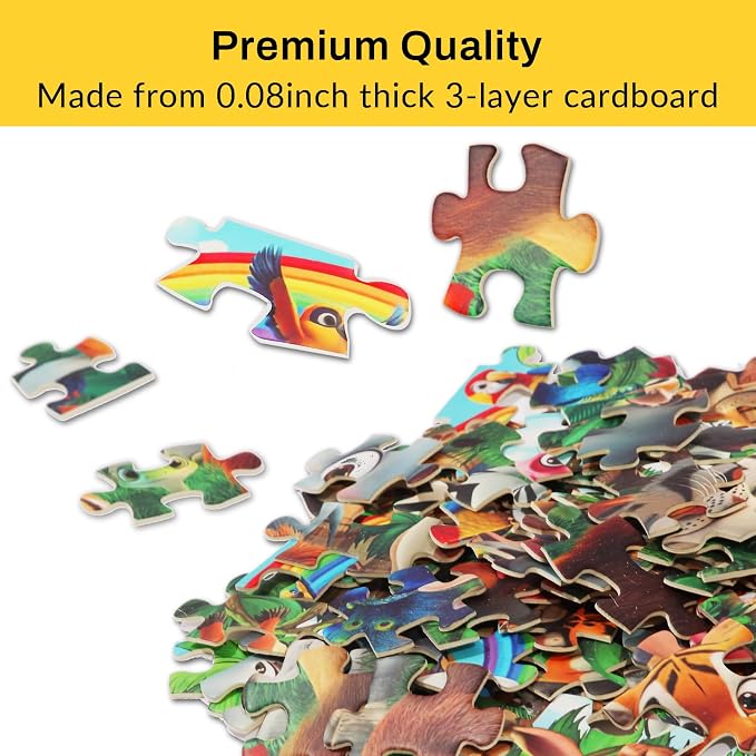 100 Pieces Puzzles for Kids Ages 4-8 Year Old Toddler Animals Jigsaw Puzzle for Ages 4-6 Educational Toys for Children Boys Girls Ages 4-6 6-8