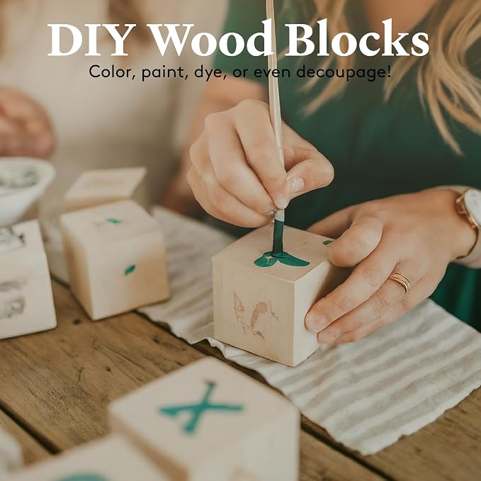 DIY Wooden Cubes 1/2-inch, Pack of 250 Small Blank Wooden Blocks, Unfinished Wood Blocks for Crafts, STEM, Dice, and Building Blocks for Stacking, by Woodpeckers