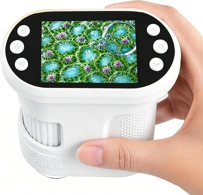 Kids Digital Microscope, 1000X Handheld Pocket Microscope STEM Science Toy | 2.0" IPS Screen, 8 LED Lights, Photo & Video Capture, Rechargeable Design, Educational STEM Gift for Kids Ages 3-12