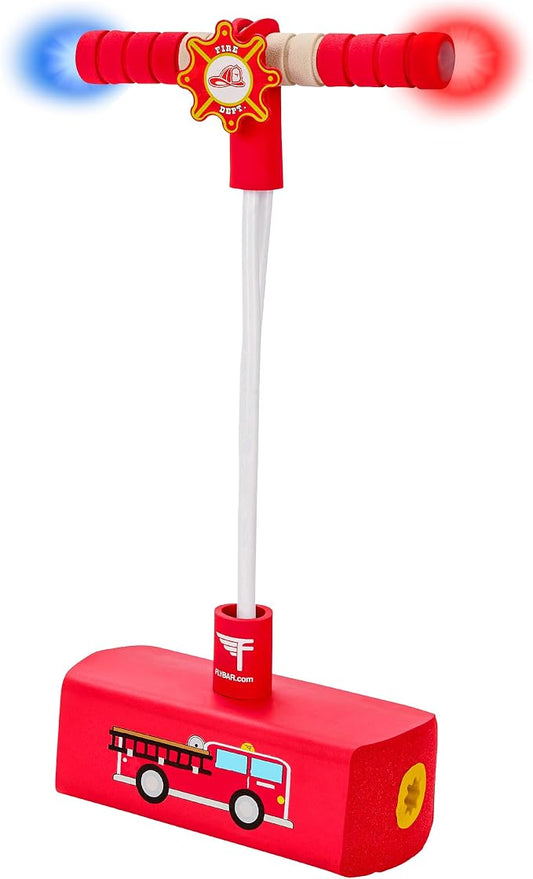 Flybar My First Foam Pogo Jumper for Kids Fun and Safe Pogo Stick for Toddlers, Durable Foam and Bungee Jumper for Ages 3 and up, Supports up to 250lbs (Red Fire)