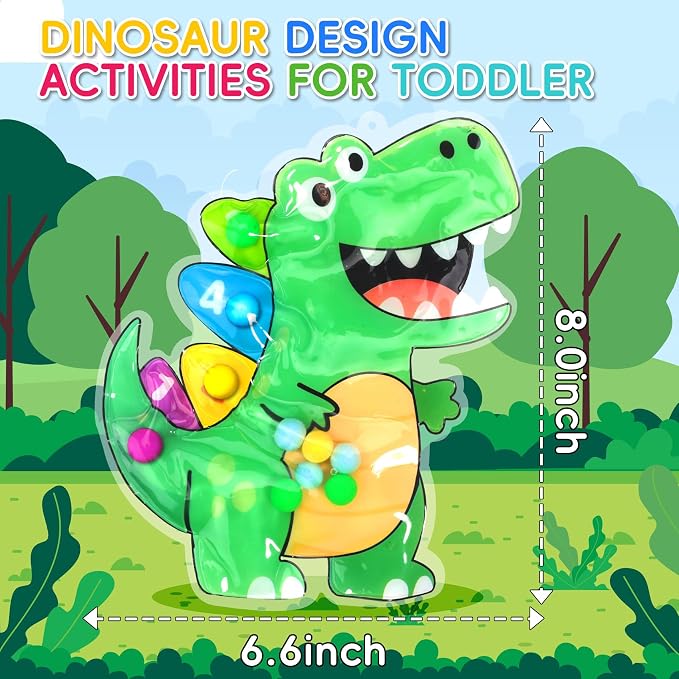 Dinosaur Color Sorting Sensory Toys for Toddlers 1-3,Fine Motor Skills Matching Travel Toys for Kids,Easter Basket Stuffer Gift for Toddler Boy Montessori Fidget Preschool Classroom Activities for Kid