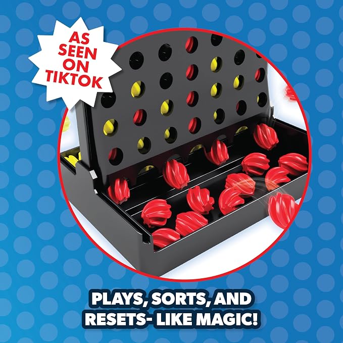 Auto Reset - 4 in a Row Board Game - Board Games for Family Night - Strategic Game Play - Multi-Player Board Games - Ages 6+