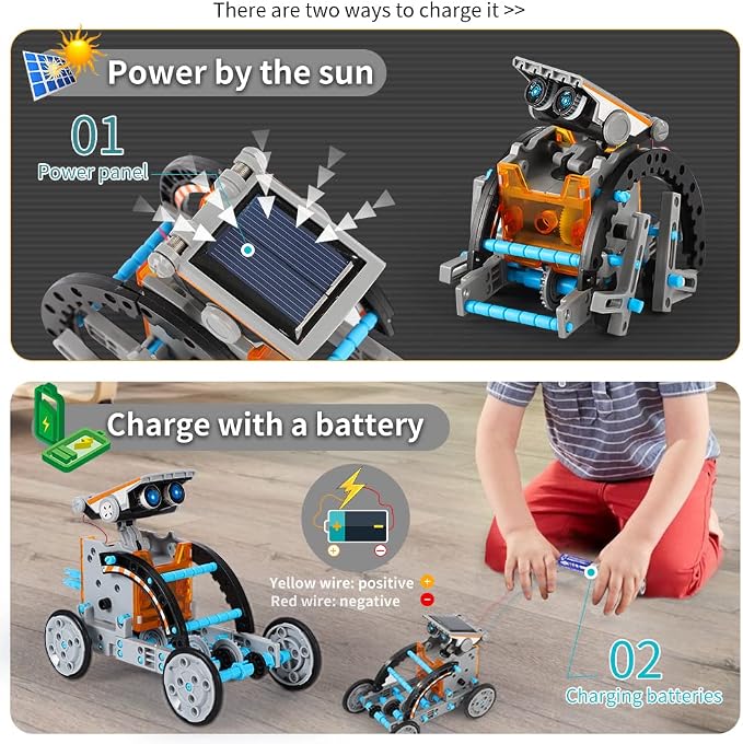 Lucky Doug 12-in-1 Solar Power Robot Building Kits Toys for Boys Girls Ages 8-13, STEM Kit Gifts for Kids 8 9 10 11 12 13 Years, DIY Educational Science Building Robotic Set Gifts for Teenagers