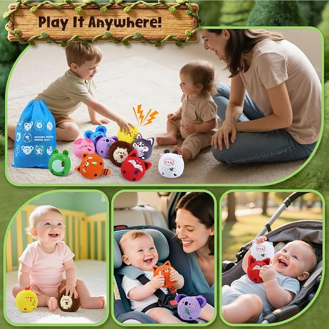 Sensory Toys Texture Bean Bags for Kids, 10 Packs | Texture Sensory Beanbags, Sensory Toys for Autism Kids, Animal Sensory Fine Motor Toys, With Storage Bag