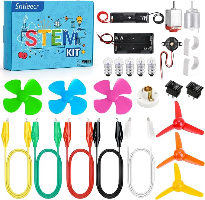 Sntieecr Electric Circuit Motor Kit for Kids 8-12, Electric Motor Kit | with Box for DIY STEM Science Project, Educational Montessori Learning Kits Sets Science Kits Present for Children