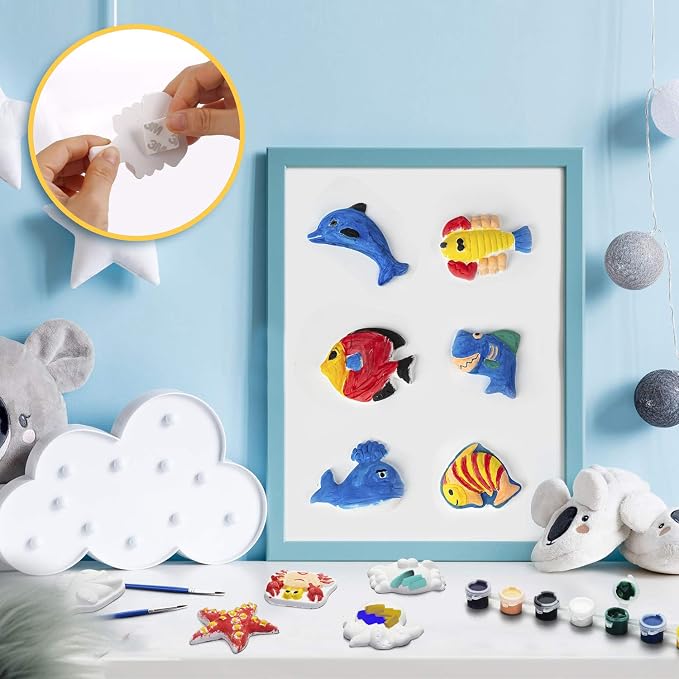 KODATEK Arts and Crafts for Kids 4-6, 80 Piece Kids Paint Kit Art Set | Ceramic Painting Kit, Easter Craft Activities Kits, Creative Art Activity Gift Toys for Boys Girls