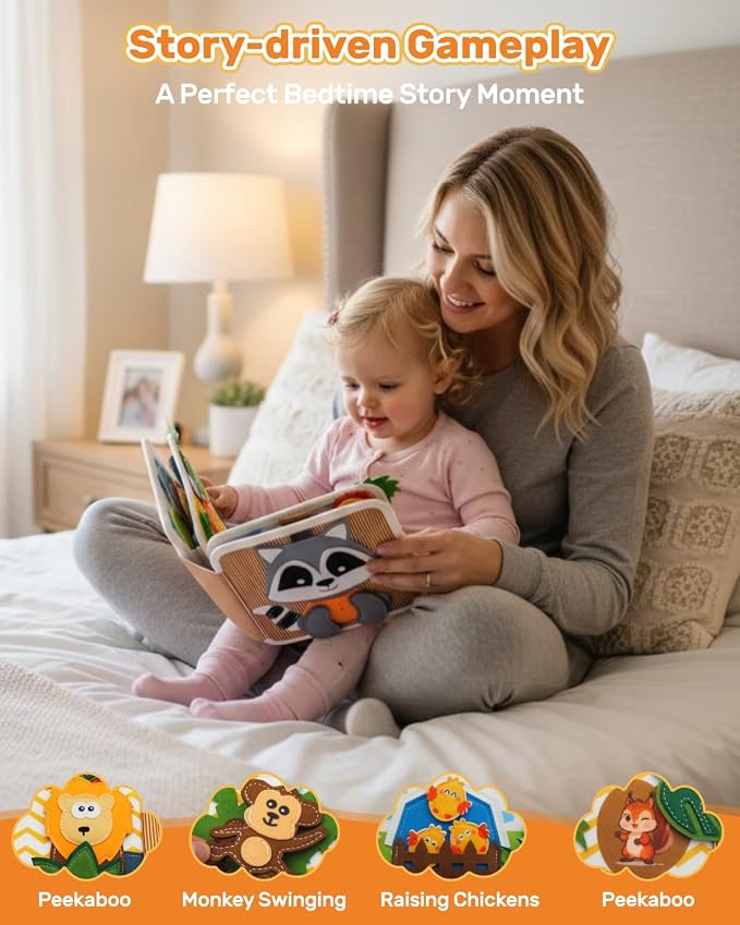 Busy Book for Toddlers 1-3, Busy Board for 1 Year Old, Montessori Toys | Baby Felt Activity Quiet Books, Toddler Travel Toys for Plane & Car, Preschool Educational Learning, Boys Girls Birthday Gift