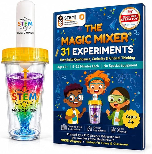 STEM Magic Mixer® Science Kit for Kids Ages 4–7 – 31 Hands-On STEM Experiments | Slime, Oobleck & Color-Changing Reactions | 136-Page PhD-Designed Program | STEM.org Certified