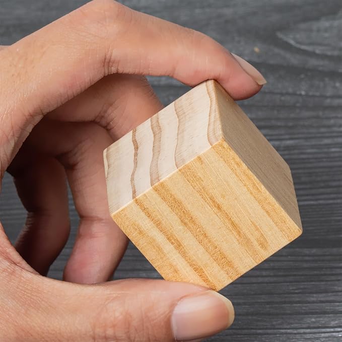 Ninekong 50 Pack Unfinished Wood Blocks 1.5 Inch - Solid Pine Wooden Cubes for Crafts, Sanded Smooth Natural Wood Squares for Painting, DIY Projects, Puzzle Making & Home Decor | Solid Pine, Sanded Smooth Natural Wood Squares, For Crafts, Painting, DIY...