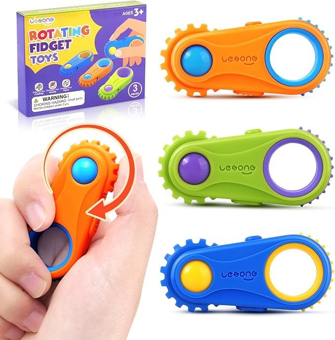 LESONG Fidget Toys Finger Fidget for Kids: 3 Pack 5-in-1 Compact Versatile Sensory Fidgets for Kids, ADHD, Autism - Stress Relief Calming Toys for Classrooms, Travel & Gifts