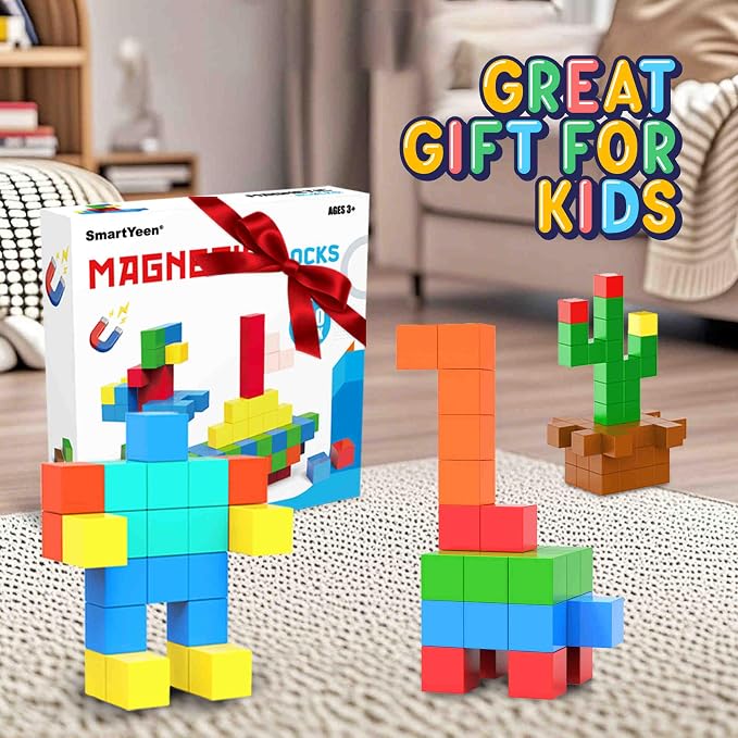 400PCS Magnetic Blocks,Magnetic Building Blocks for Toddlers Sensory & STEM Montessori Toys,Ideal Gifts for Boys Girls 3-8 Years Old