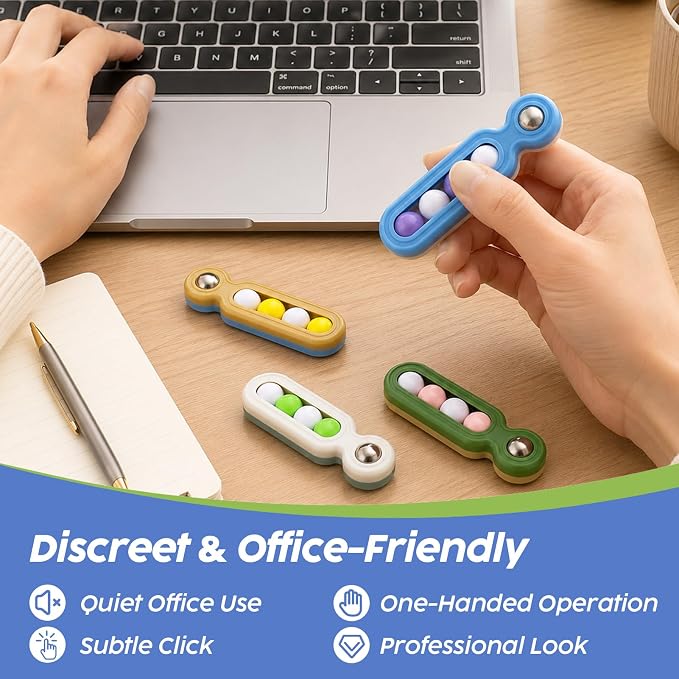 Fidget Toys Adults Stress Relief: 4 Pack Desk Fidget Clicker for ADHD Focus | Sensory Toys for Autism Kids Calming - ADHD Tools Desk Fidgets for Classroom - Cool Office Gadgets Gifts for Teen Women Men