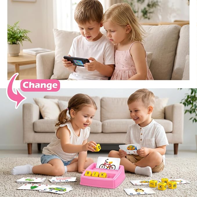 NARRIO Educational Toys for 3 4 5 Year Old Girl, Matching Letter Game Puzzles for Kids Ages 4-6, Preschool Learning Toys for Toddlers 2-4 Year Old Girl Gifts