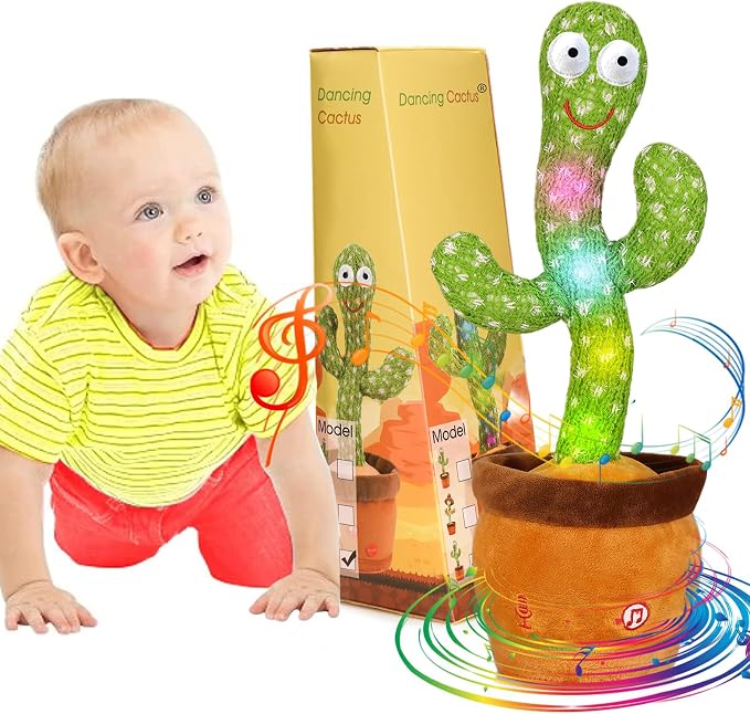 Emoin Talking Cactus Toy, Interactive Toys Dancing Cactus Toy Mimicking Repeating What You Say, Toddler Infant Baby Toys Gifts for 6 7 8 9 10 Month Old Baby Toys for 1 2 3 Year Old Boy Girl | Mimicking Repeating What You Say, Toddler Infant Baby Toy Gi...