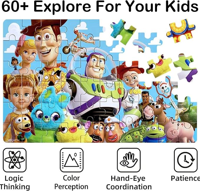NEILDEN Jigsaw Puzzles 60 Pieces Puzzles for Kids Ages 4-8 Learning Educational Toy Puzzles for Children Girls and Boys Packed in Tin Box (CS-WJ-Z)