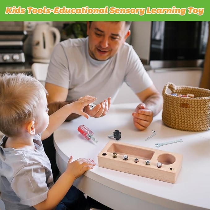 Montessori Screwdriver Board Set, Montessori Toys for 3 4 5 Year Old, Wooden Screw Driver Activities Tools, Fine Motor Skills Preschool Learning Sensory Toy