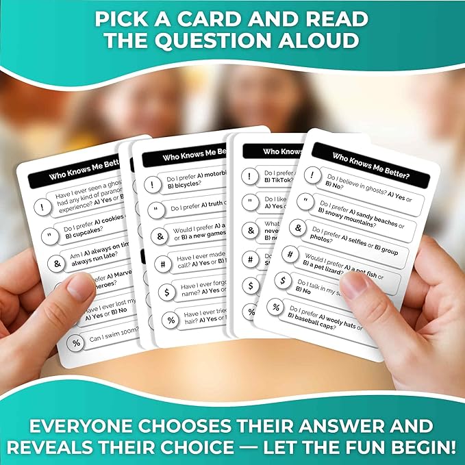 Card Games for Kids 8-12 - Board Family Games for Kids and Adults | Games for Kids 6-8 for Family Game Night - Activities for Travel, Car, Road Trip - Who Knows Me Better 500+ Questions Ages 5+