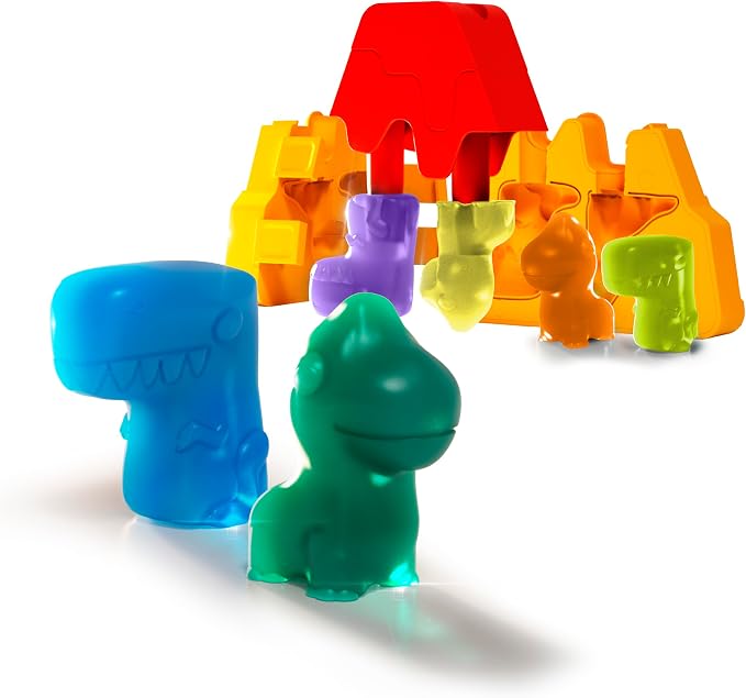 Discovery Dino Squishy Making Kit| Create 6 Squishy Dinosaur Finger Puppets| DIY Make Your Own Squishies Set| Kids Sensory Toy| STEM Chemistry Activity| Arts & Craft Kit| Educational Gift| Ages 6+