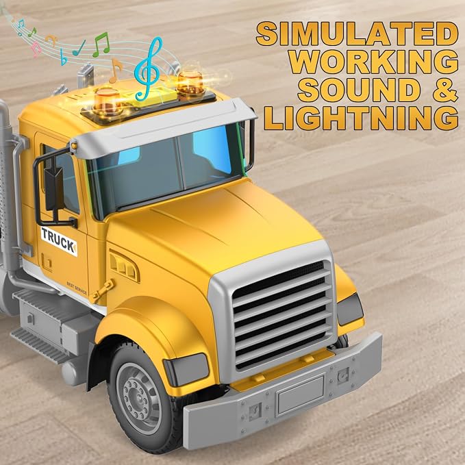 DOWELLIN Transport Truck Toys for Kids, Includes Semi Carrier Car and Bulldozer Trucks, Cars Toy Vehicle Birthday Gift for 3+ Years Old Boys Girls Child