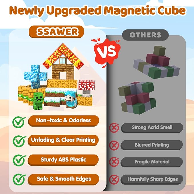 Magnetic Blocks, 100PCS Toys Building Cube Birthday Gifts for Kids | Magnetic Cubes, 0.8 inches Building Blocks, STEM Construction Toys Christmas Birthday Gifts for Kids Boys Girls