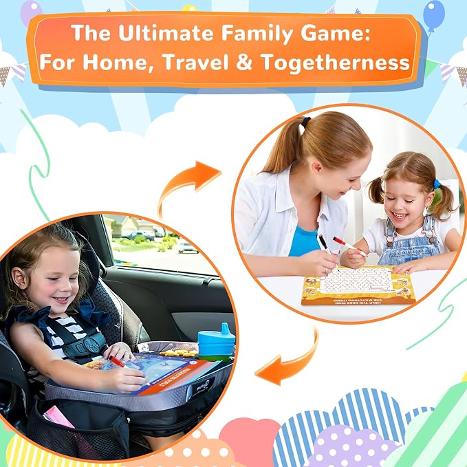 Search and Find Activity Book for Kids Ages 3-5, 28 Reusable Learning Activities with 14 Double-Sided Dry Erase Mats, Preschool Busy Book, Road Trip Travel Toy, Screen-Free Educational Gift