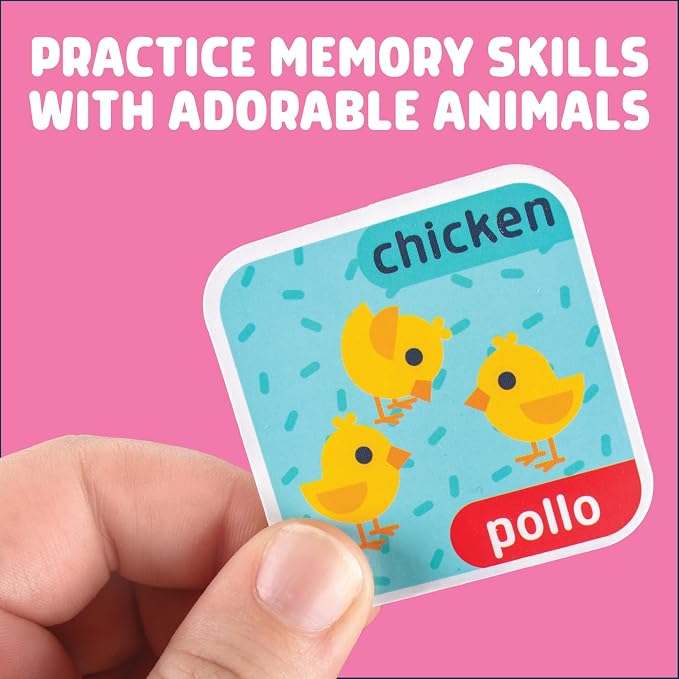 Chuckle & Roar Animals & Babies Memory Matching Game, 52 Tiles, Ages 3+ | Animal Parent-And-Baby Matches, Games for 3 Year Olds, For Road Trips & Flights, Travel Toys for Toddlers 3-5
