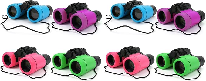 Scotamalone Kids Binoculars Shock Proof Toy Binoculars Set for Age 3-12 Years Old Boys Girls Bird Watching Educational Learning Hunting Hiking Birthday Presents (Pack of 2)