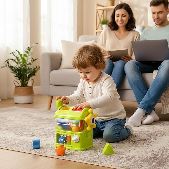 Monster Eating Shapes, Montessori Shape Sorter Toy for Toddlers Ages 1-3 | Monster Eating Shapes Toy, Sensory Learning Activity, Fine Motor Skill Play, Color & Shape Recognition, Matching & Sorting