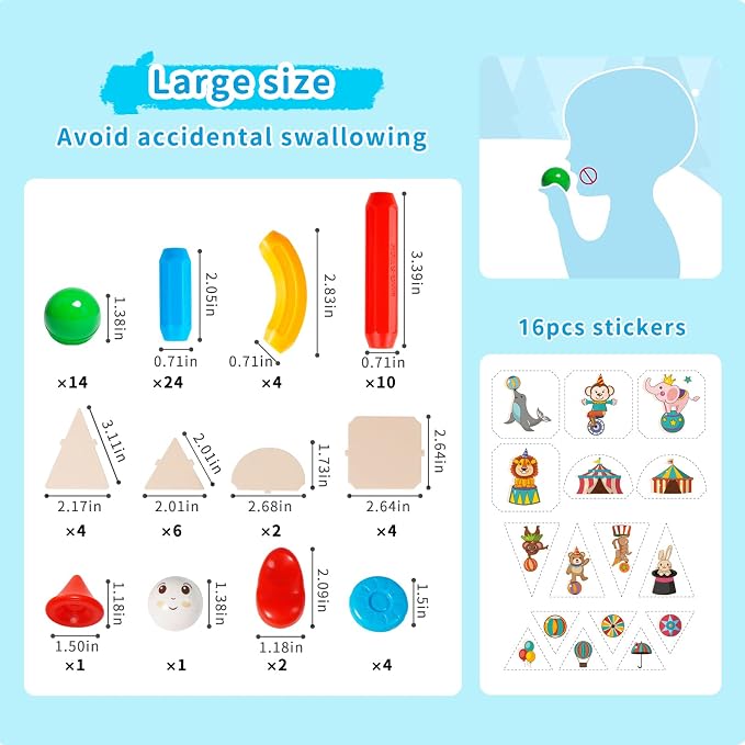 TOKBLOK Magnetic Blocks for 3+ Years Old Girls Boys Magnetic Building Sticks Preschool Educational Learning STEM Toys Montessori Magnet Toys Kids Gift - 76Pcs Starter Set