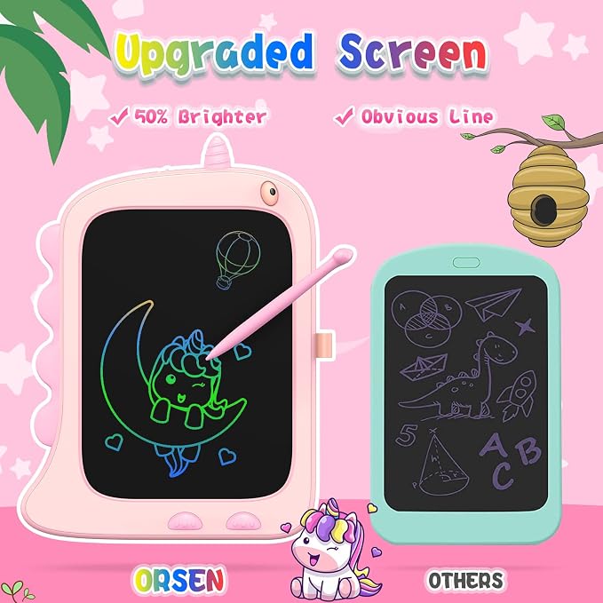 8.5 Inch LCD Doodle Board Tablet for Girls - Unicorn Drawing Pad for Kids 2-7 Years Old - Travel Toy Birthday Gift