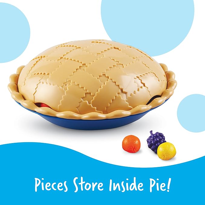 Learning Resources Super Sorting Pie - Sorting and Matching, Fine Motor Skills, Food Toys, Color Recognition, Counting Game, Preschool, Toddler Math Manipulatives, Gifts for Boys and Girls