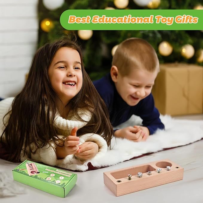 Montessori Screwdriver Board Set, Montessori Toys for 3 4 5 Year Old, Wooden Screw Driver Activities Tools, Fine Motor Skills Preschool Learning Sensory Toy