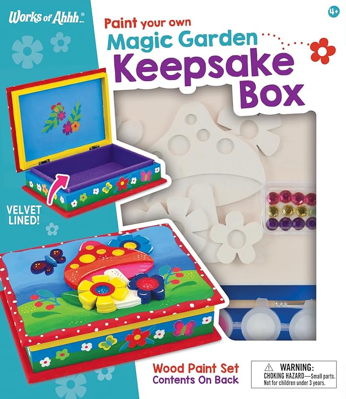 Masterpieces Craft Set - Magic Garden Keepsake Box Classic Wood Paint Kit